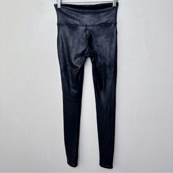 Spanx Womens Small Faux Leather High Rise Shapewear Legging In Black - Picture 14 of 14